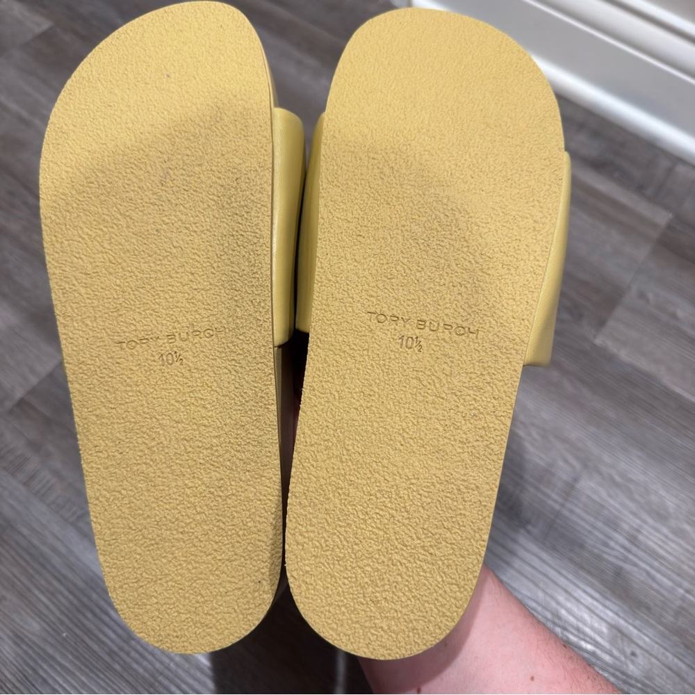 Tory Burch Patos Platform Sandal in Cornbread Yellow Leather Slides - Picture 10 of 13